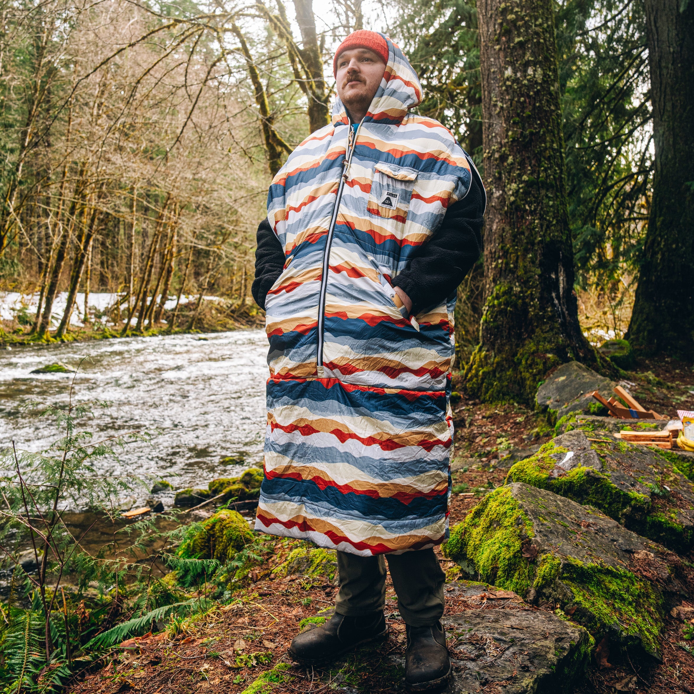 Poler napsack wearable sleeping bag with hoodie