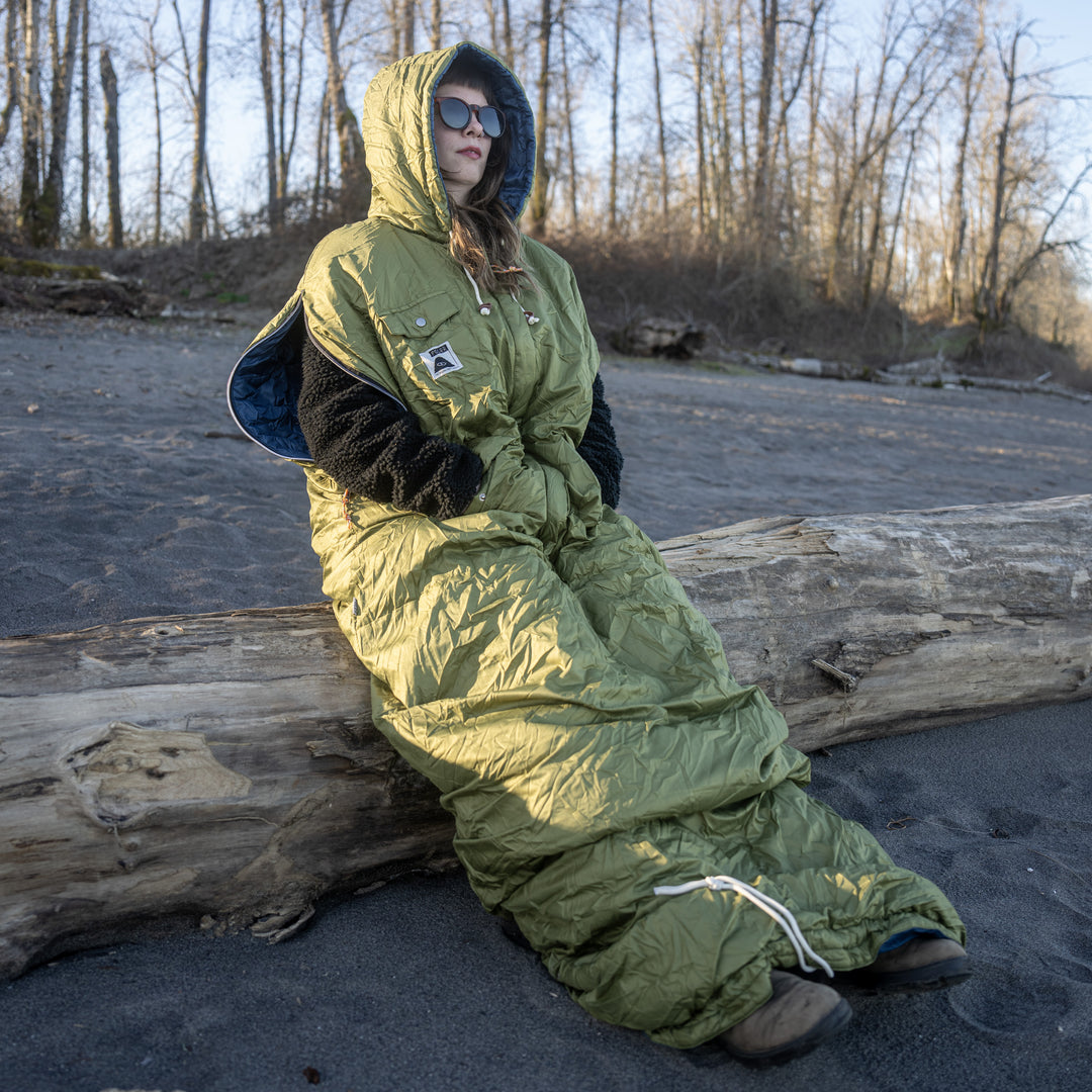 Reversible Napsack Black Furry Camo Poler Napsack