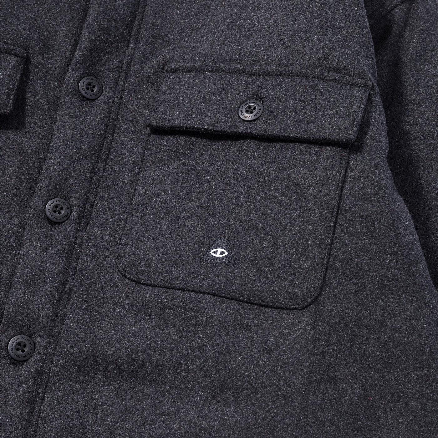 INSULATED WOOL OVERSHIRT JACKET BLACK OUTERWEAR
