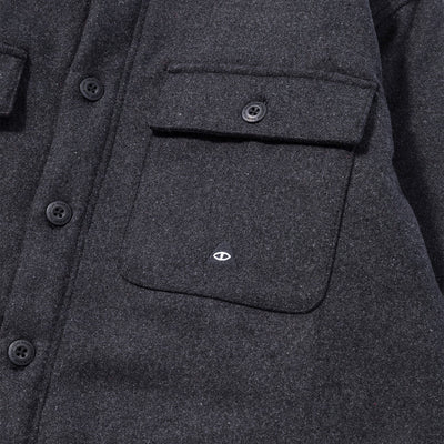 INSULATED WOOL OVERSHIRT JACKET BLACK OUTERWEAR