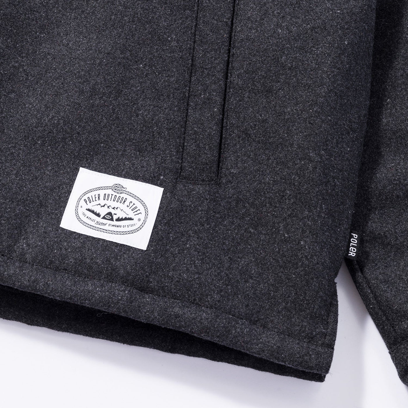 INSULATED WOOL OVERSHIRT JACKET BLACK OUTERWEAR