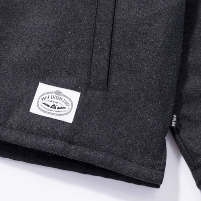 INSULATED WOOL OVERSHIRT JACKET BLACK OUTERWEAR