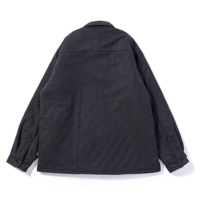 INSULATED WOOL OVERSHIRT JACKET BLACK OUTERWEAR