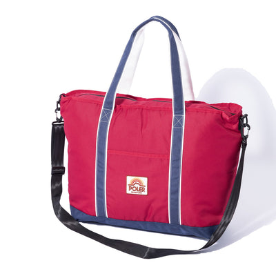 LARGE TRANSPORT TOTE RED & NAVY BAGS RED