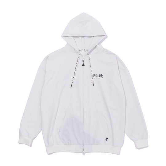 Furry Font Quick-Dry Zip Hood - white Sweatshirts + Hoodies