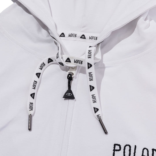 Furry Font Quick-Dry Zip Hood - white Sweatshirts + Hoodies