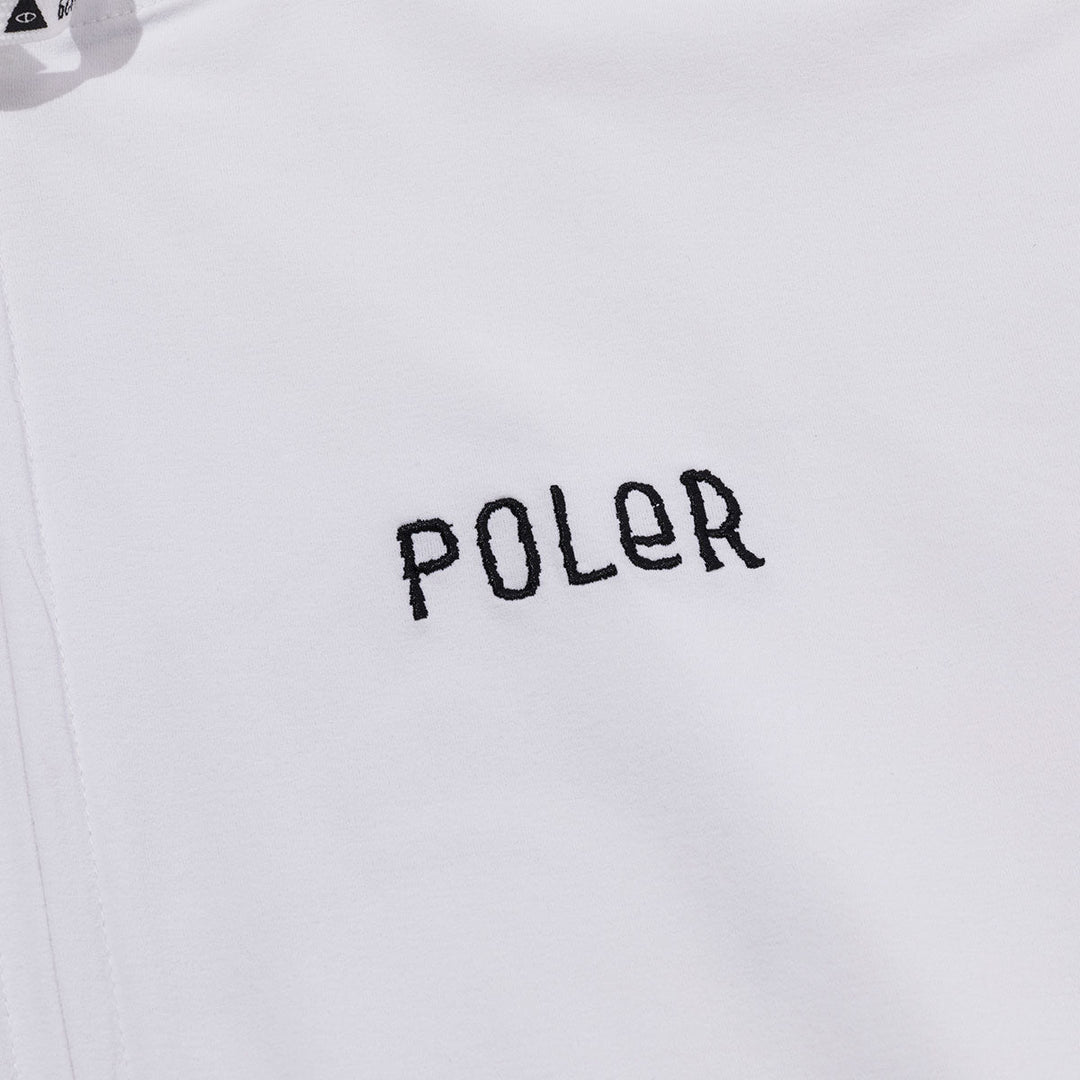 Furry Font Quick-Dry Zip Hood - white Sweatshirts + Hoodies