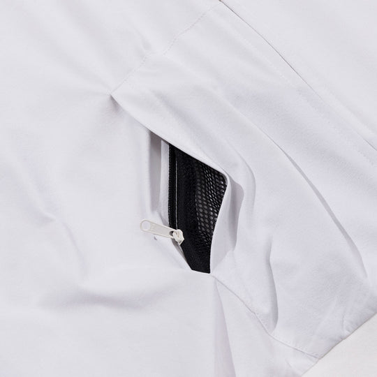 Furry Font Quick-Dry Zip Hood - white Sweatshirts + Hoodies