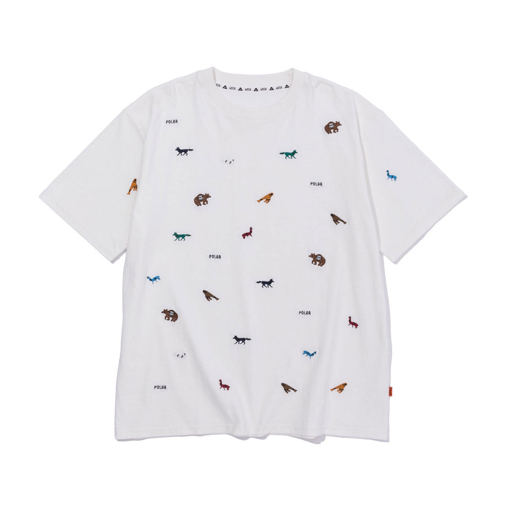 PRM Wash EMB Tee - animal Shirts M WHITE