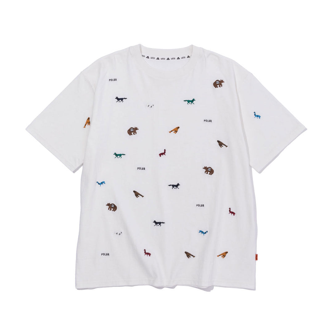 PRM Wash EMB Tee - animal Shirts M WHITE