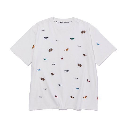 PRM Wash EMB Tee - animal Shirts M WHITE