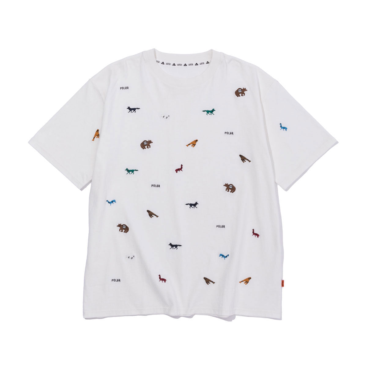 PRM WASH EMB TEE ANIMAL TEE SHIRTS M WHITE