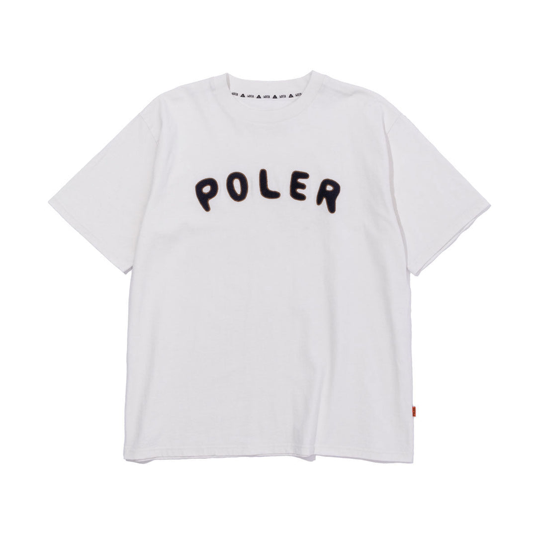 PRM Wash Poler Chenille EMB Tee Shirts M WHITE