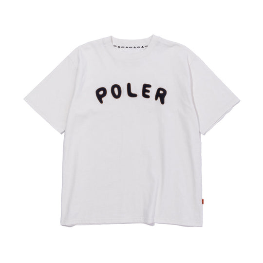 PRM Wash Poler Chenille EMB Tee Shirts M WHITE
