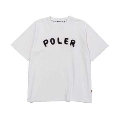 PRM WASH POLER CHENILLE EMB TEE TEE SHIRTS M WHITE