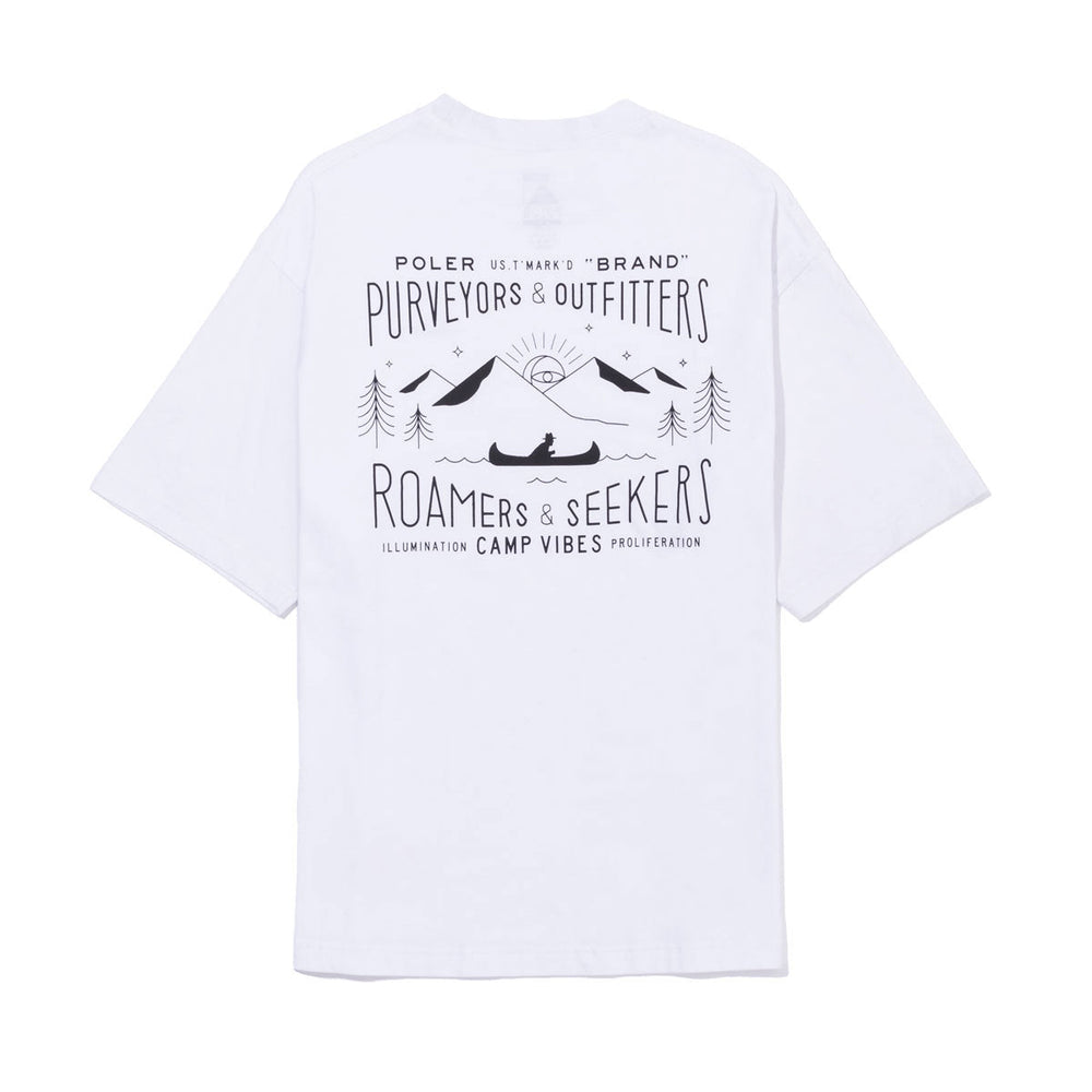 CAMP VIBES Label Relax Fit Tee Shirts M WHITE