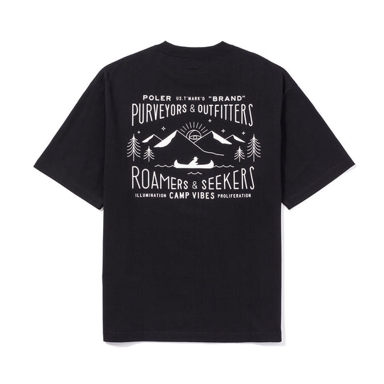 CAMP VIBES Label Relax Fit Tee Shirts M BLACK
