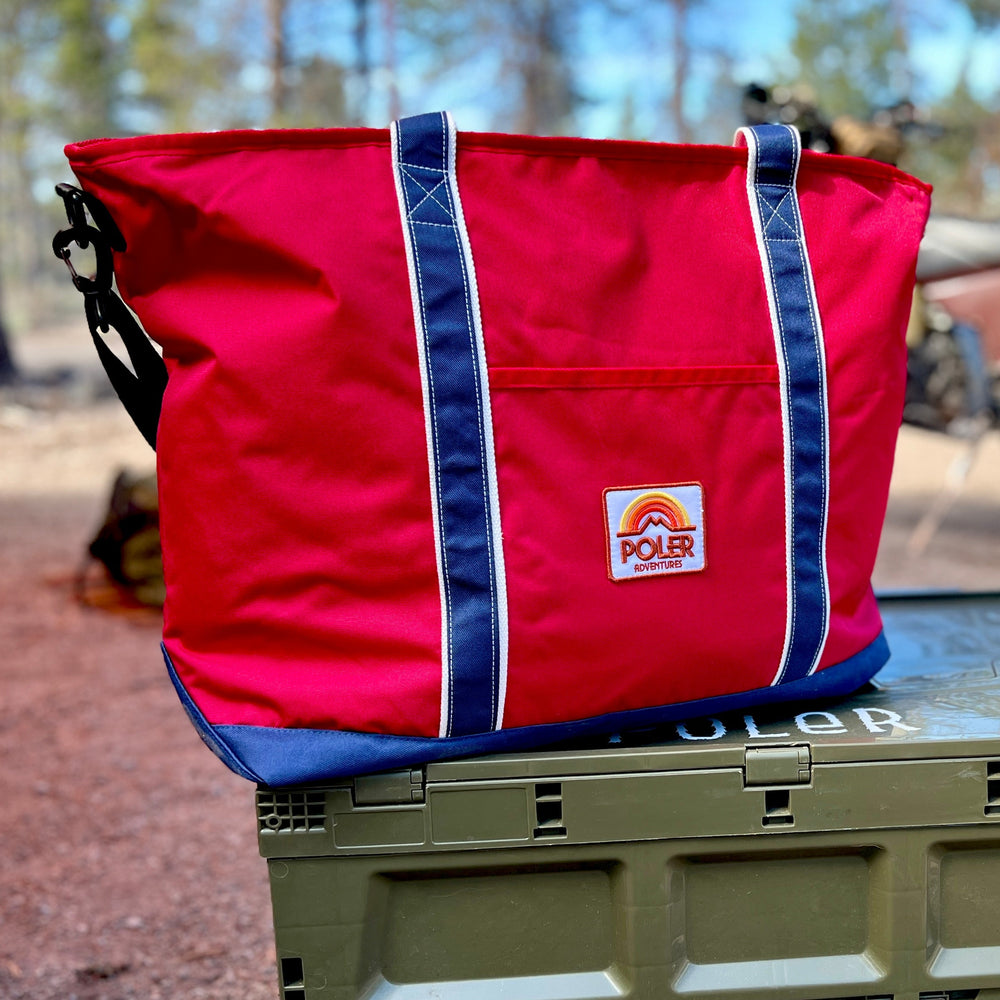 Large Transport Tote - red & navy