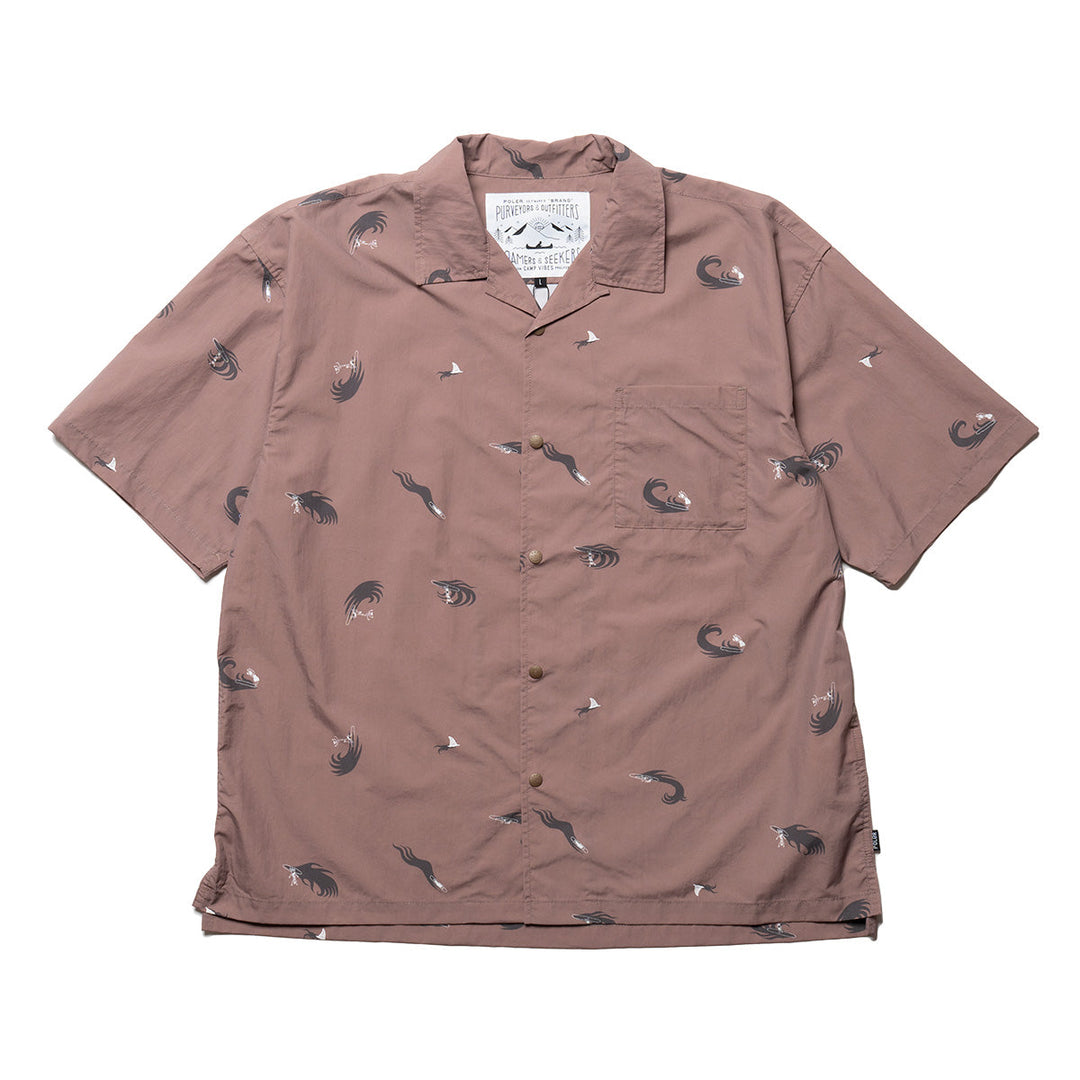 Shirring Nylon Shirt - brown Shirts S BROWN
