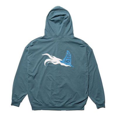 FURRY FONT QUICK DRY ZIP HOOD SURF GOODS S BLUE