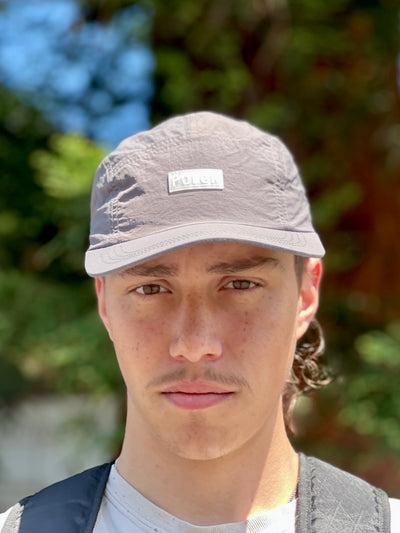 FURRY FONT NYLON 5 PANEL CAP GRAY HEADWEAR