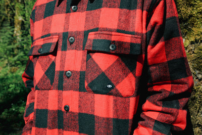 INSULATED WOOL OVERSHIRT JACKET RED OUTERWEAR