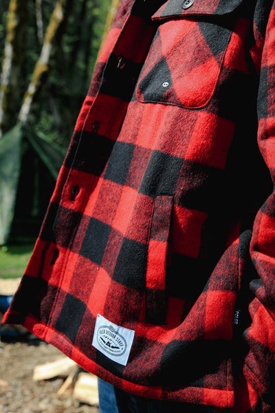 INSULATED WOOL OVERSHIRT JACKET RED OUTERWEAR