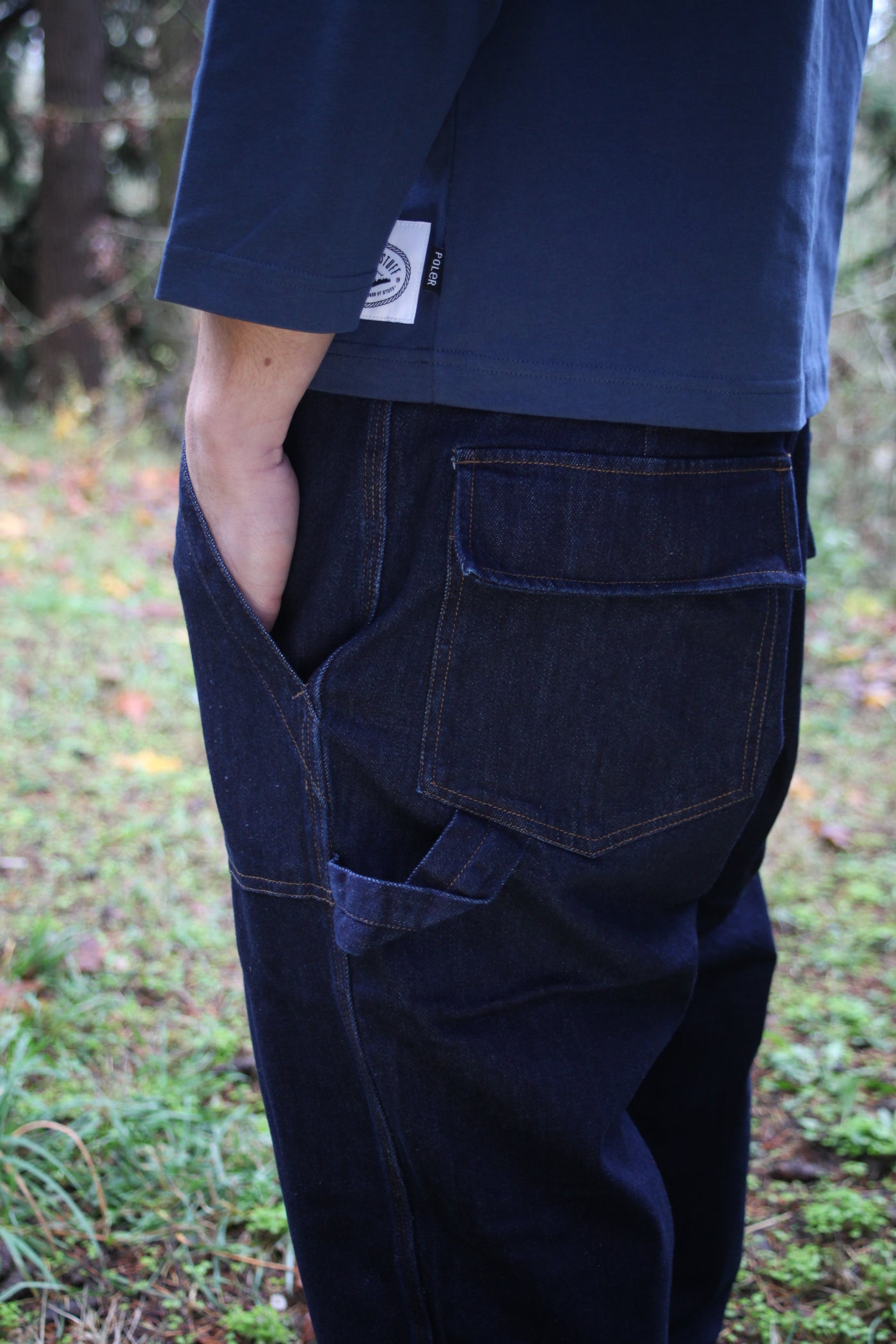 STRETCH DENIM PAINTER PANTS PANTS & SHORTS