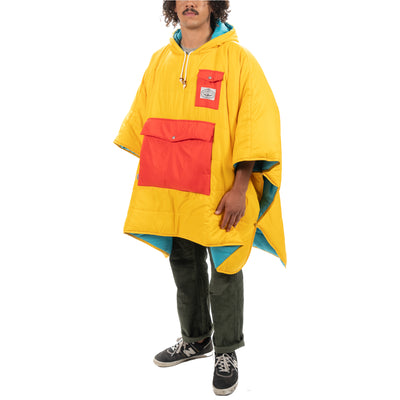 Reversible Poncho - Goldenrod / Blue Pine Poncho   