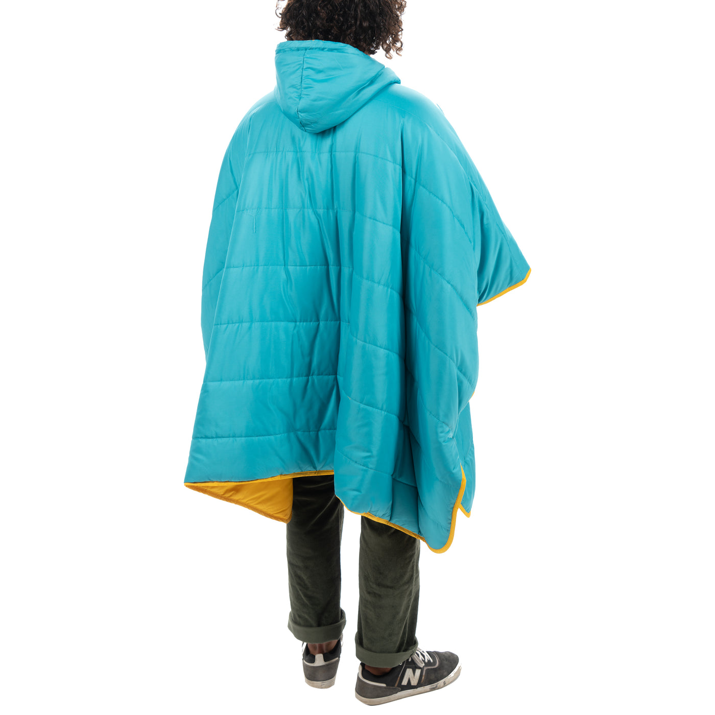 Reversible Poncho - Goldenrod / Blue Pine Poncho   