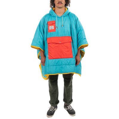 Reversible Poncho - Goldenrod / Blue Pine Poncho   