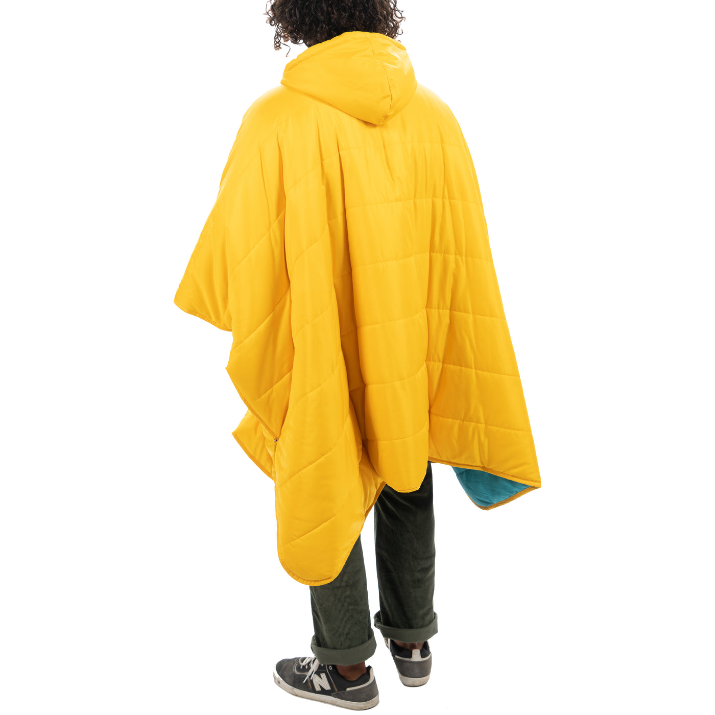 Reversible Poncho - Goldenrod / Blue Pine Poncho   