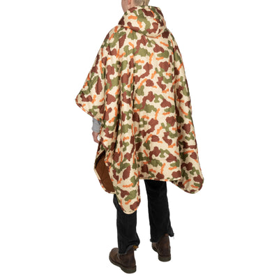 Reversible Poncho - Furry Camo Sand Poncho   