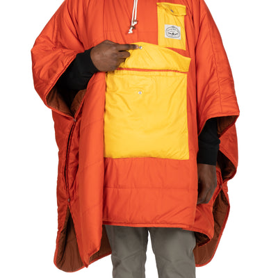 Reversible Poncho - Sunset Orange Poncho   