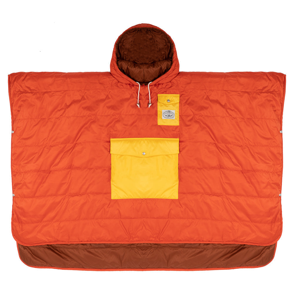 Reversible Poncho - Sunset Orange Poncho   