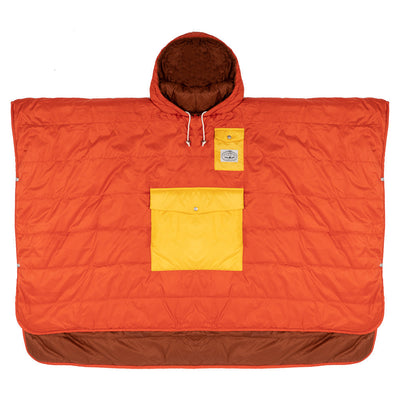 Reversible Poncho - Sunset Orange Poncho   