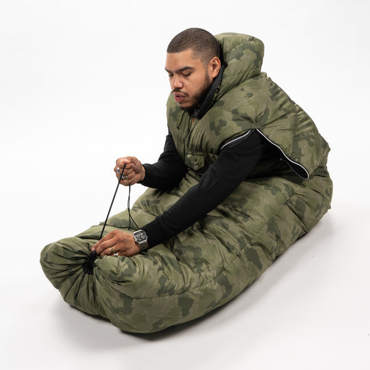 Zonker Furry Camo Poler Wearable Sleeping Bag