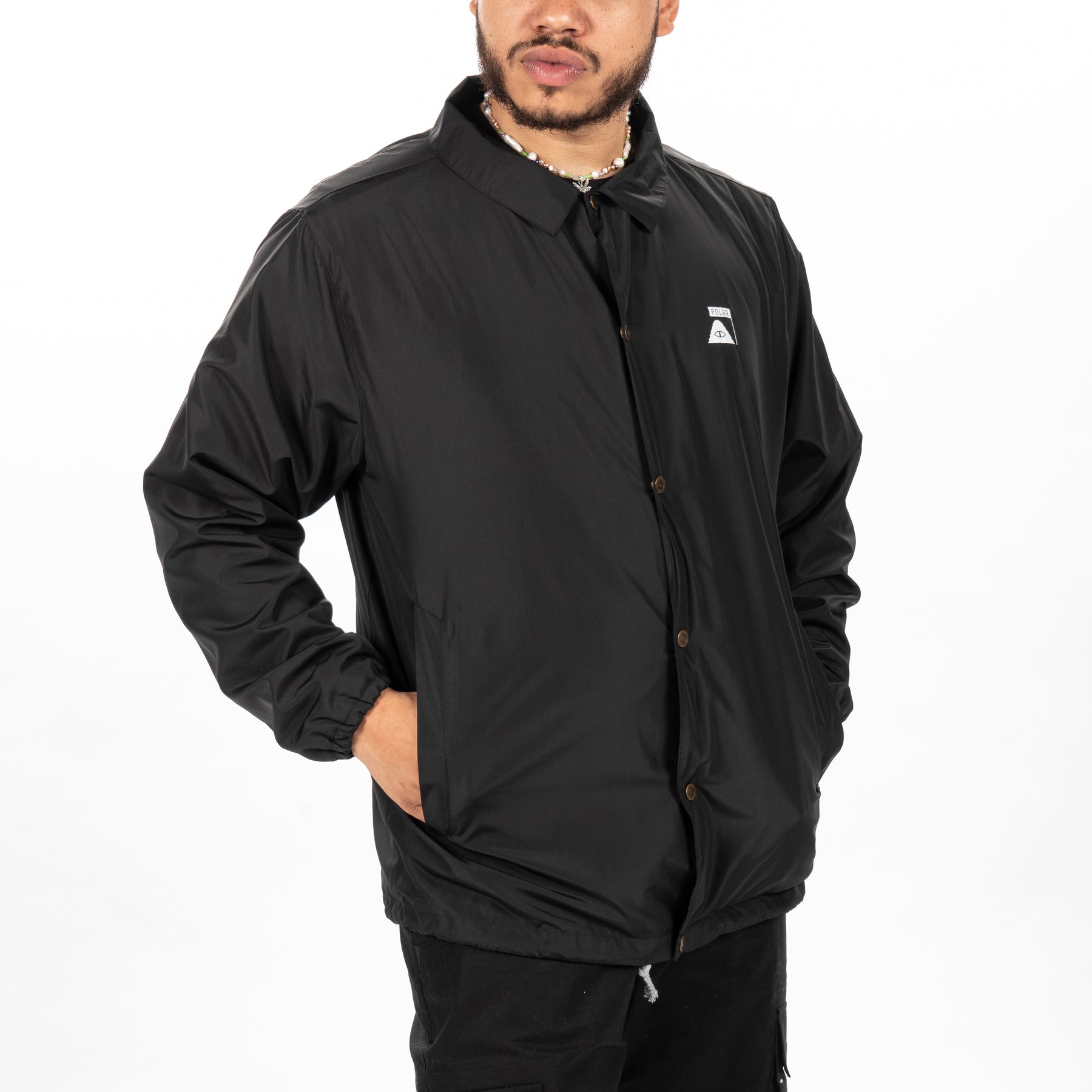 Liftie Coaches Jacket - Black/Dark Ocean | Poler Apparel