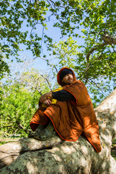 Reversible Poncho - Sunset Orange Poncho   