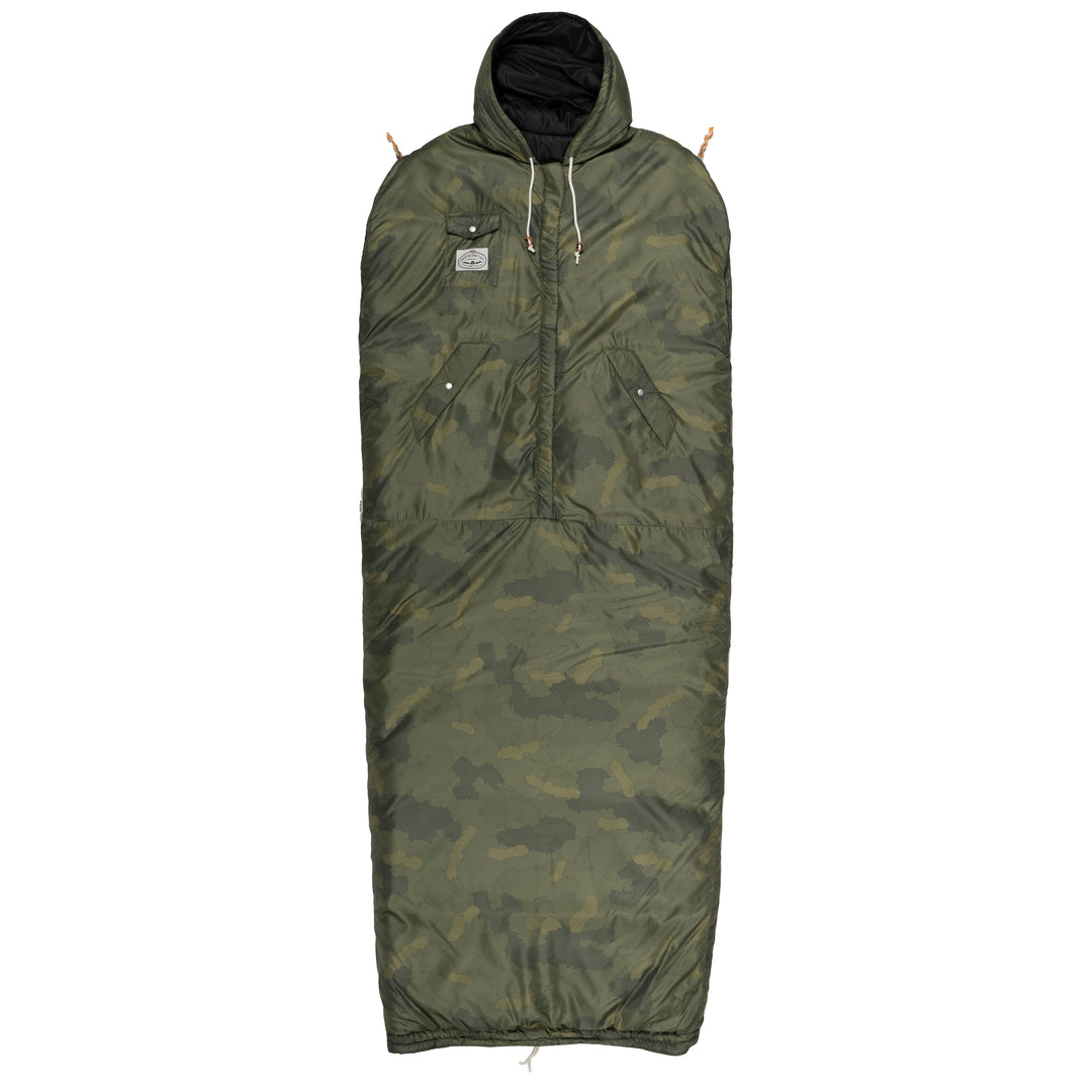 CAMP VIBES Reversible Napsack - Furry Camo/Black Napsacks Black / Furry Camo S