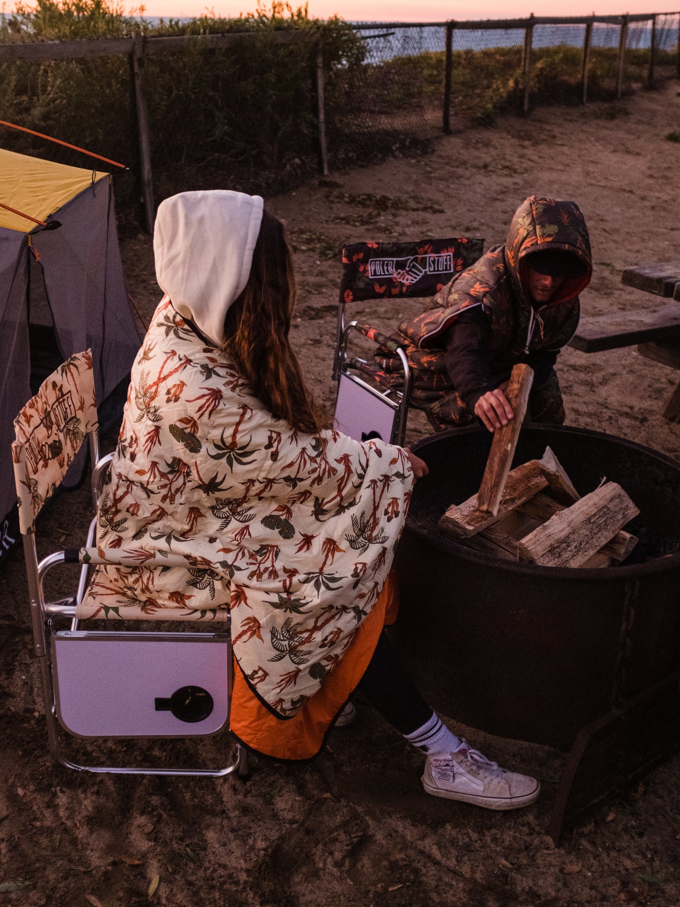 Campforter Puffy Blanket - Trader Rick Sand/Orange product   