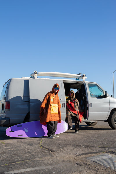 Reversible Poncho - Sunset Orange Poncho   